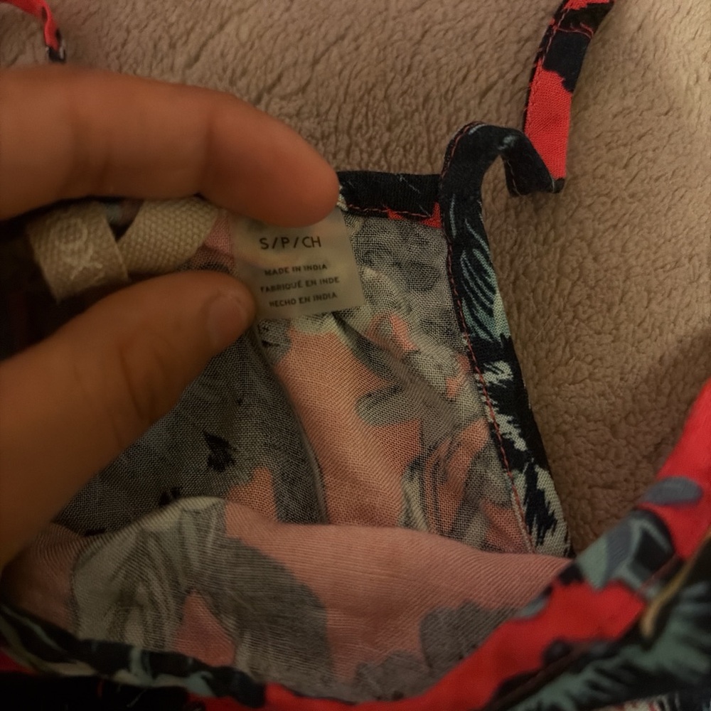 Floral Print Spaghetti Strap Blouse - Pink/Coral